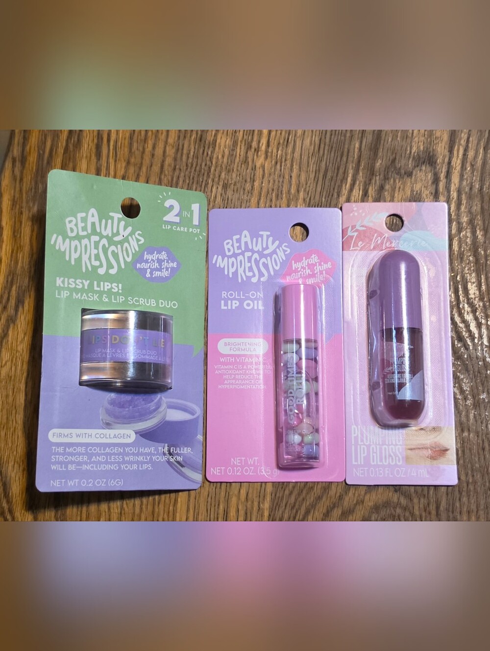 Beauty Impressions Roll-On Lip Oil, 2-in-1 Lip Mask & Scrub + More